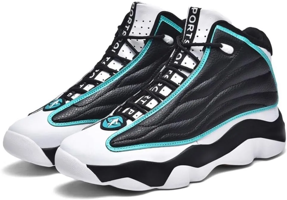 Men's Basketball Shoes High Top Shock-Absorbing Non Slip Fashionable Thick Soled Casual Sports Boots