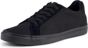 Men's Black Classic Low Top Shoes Canvas Fashion Sneaker with Soft Insole Causal Dress Shoes for Men Comfortable Walking Shoes