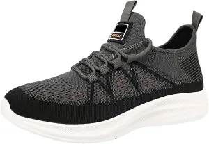 Mens Breathable Mesh Slip OnSneakers Lightweight Comfortable Walking Shoes with Non Slip Sotf Sole for Running & Gym Workouts Men's Light Casual Mid Top Shoes (Black, 40)