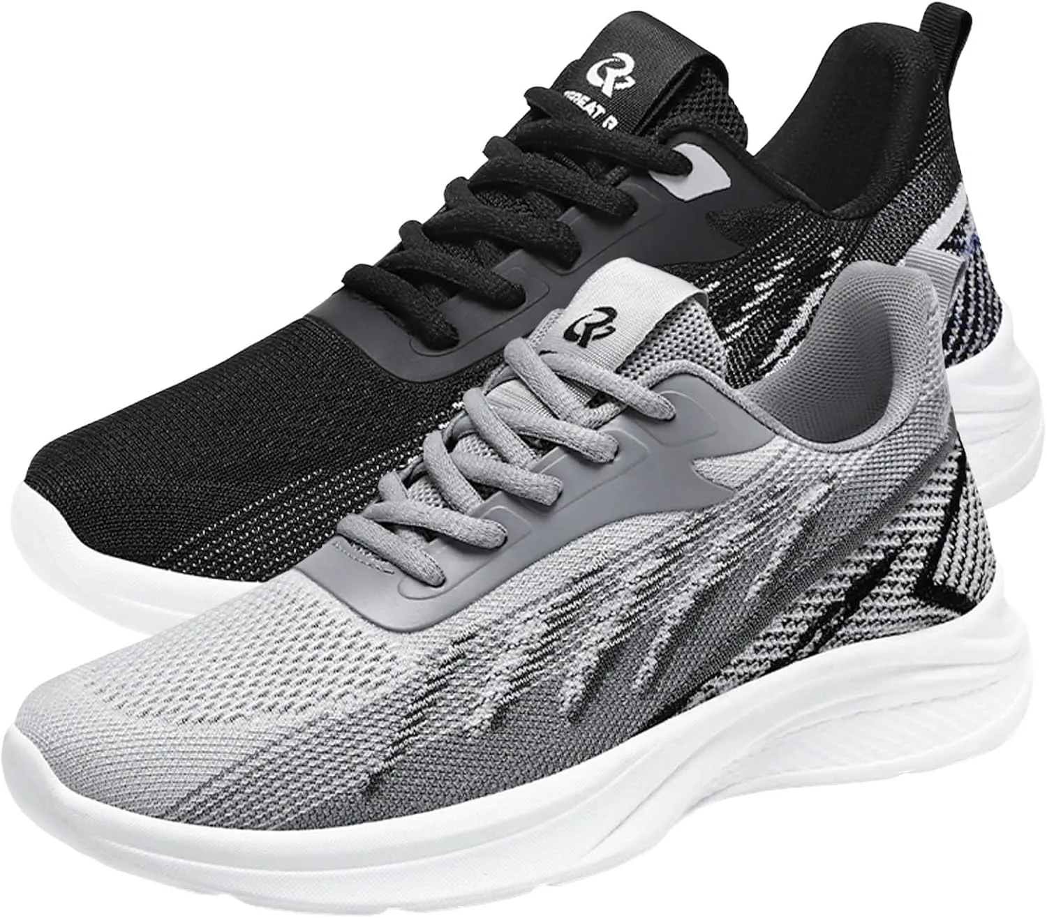 Mens Casual Lace-Up Sneakers Ultra Lightweight Breathable Mesh & Memory Foam Insole - Non Slip Comfort for City Walking & Travel Fahionable Shoes for Men