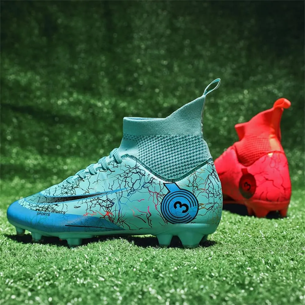 Men's Cleats Firm Ground Soccer Shoes Athletic Lightweight Running Outdoor Turf Comfortable Training Football Shoes