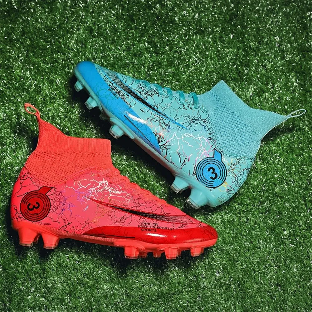 Men's Cleats Firm Ground Soccer Shoes Athletic Lightweight Running Outdoor Turf Comfortable Training Football Shoes
