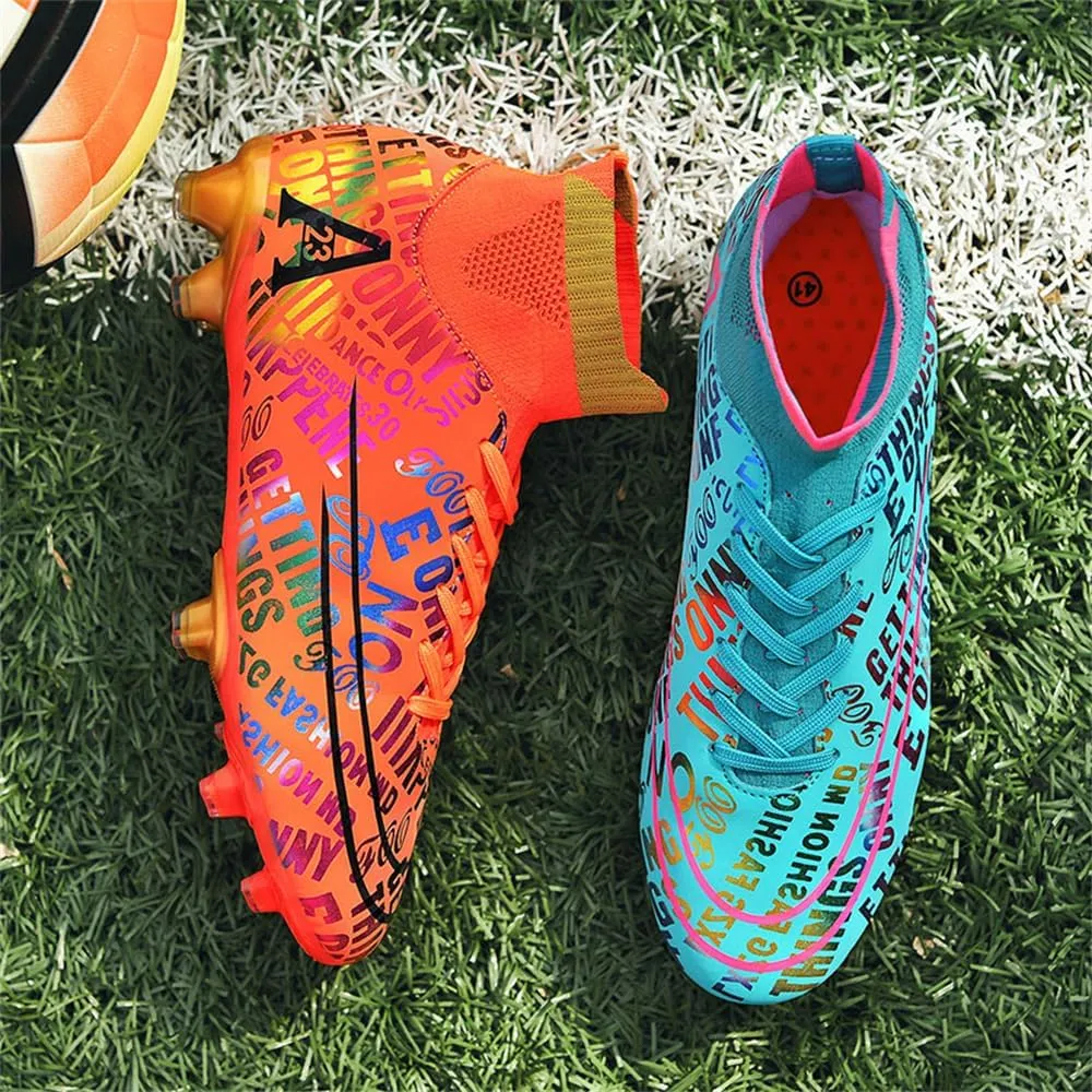 Men's Cleats Firm Ground Soccer Shoes Athletic Lightweight Running Outdoor Turf Comfortable Training Football Shoes