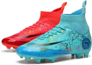 Men's Cleats Firm Ground Soccer Shoes Athletic Lightweight Running Outdoor Turf Comfortable Training Football Shoes