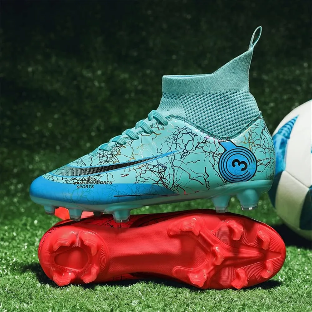 Men's Cleats Firm Ground Soccer Shoes Athletic Lightweight Running Outdoor Turf Comfortable Training Football Shoes