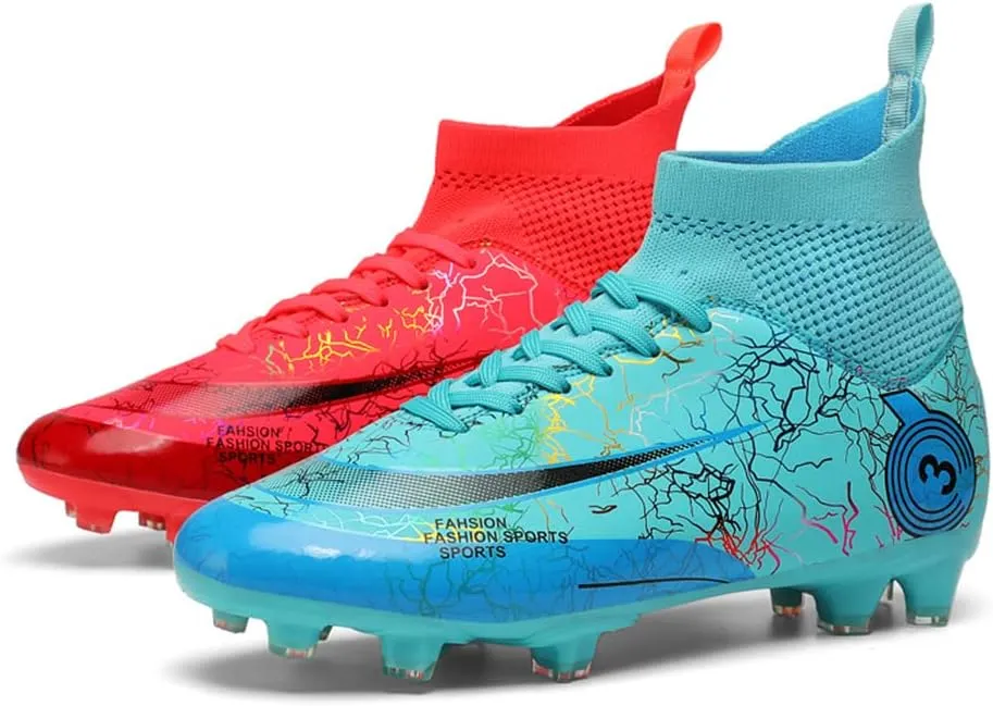 Men's Cleats Firm Ground Soccer Shoes Athletic Lightweight Running Outdoor Turf Comfortable Training Football Shoes
