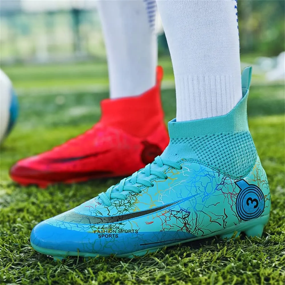 Men's Cleats Firm Ground Soccer Shoes Athletic Lightweight Running Outdoor Turf Comfortable Training Football Shoes