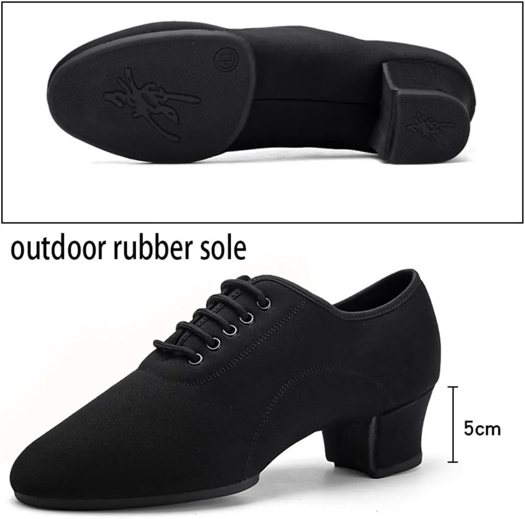 Men's Dancing Shoes, 1.96 Heel Dancing Shoe Practice Performance Shoes Breathable Comfy Jazz Trainers for Men