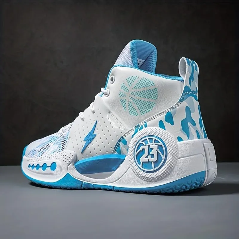 Men's Fashion Basketball Shoes  Lightweight, Breathable Lace-Up Sneakers with Non-Slip Sole for Indoor/Outdoor Play & Casual Wear