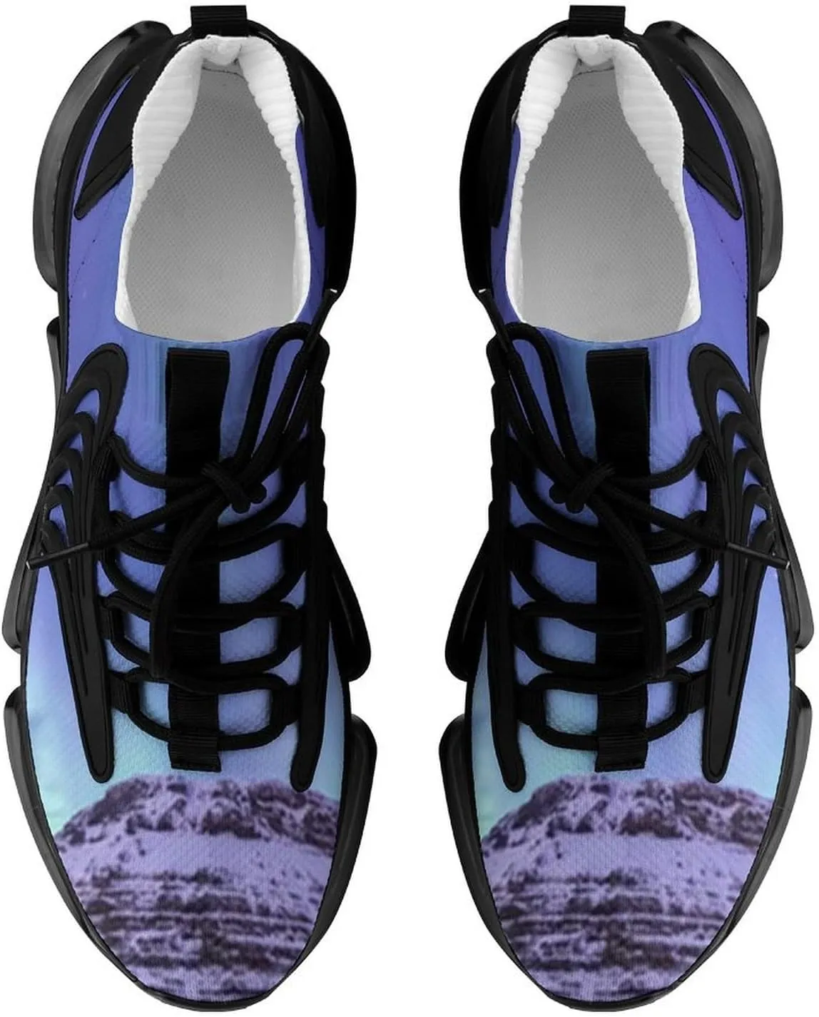 Men's Fashion Breathable 3D Tattoo Printing Trail Running Sneakers, Walking Excursion Shoes, Sports Work Trainers, Footwear Athletic Trekking