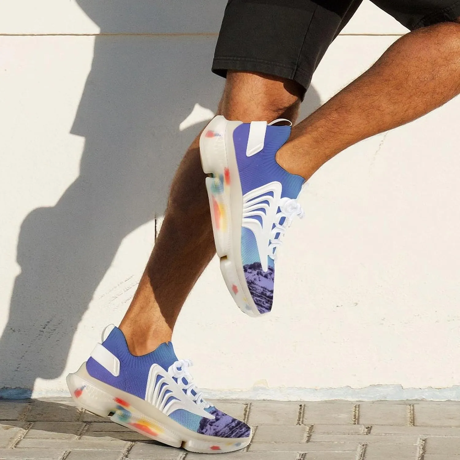 Men's Fashion Breathable 3D Tattoo Printing Trail Running Sneakers, Walking Excursion Shoes, Sports Work Trainers, Footwear Athletic Trekking
