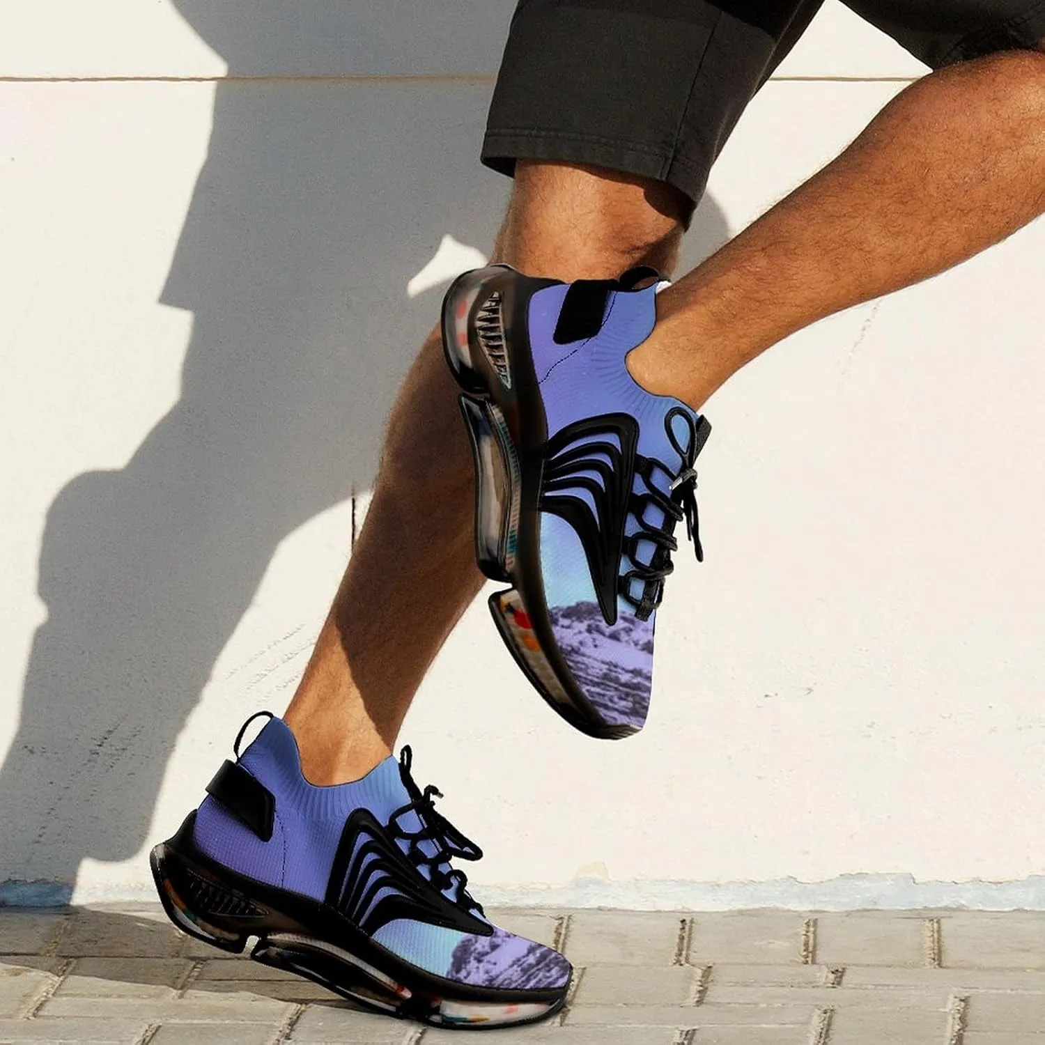 Men's Fashion Breathable 3D Tattoo Printing Trail Running Sneakers, Walking Excursion Shoes, Sports Work Trainers, Footwear Athletic Trekking