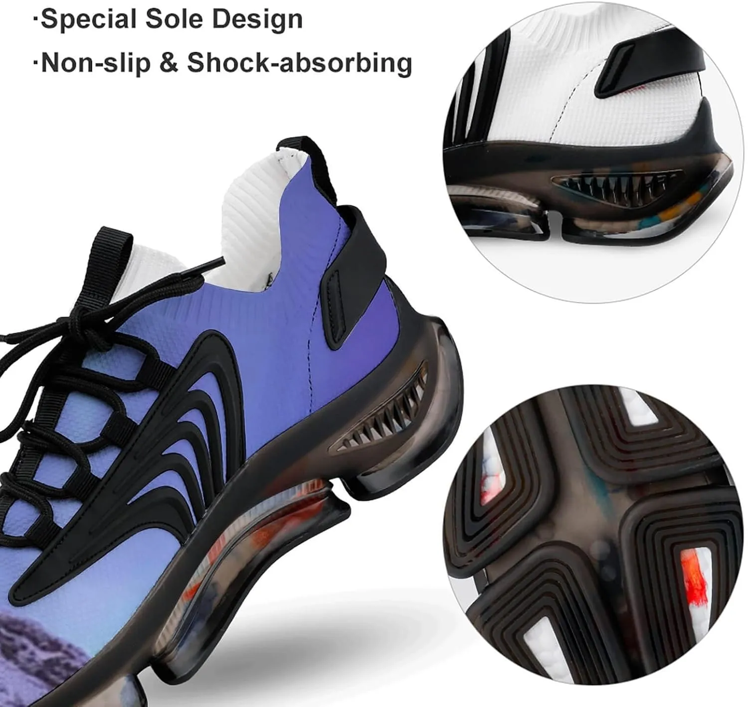 Men's Fashion Breathable 3D Tattoo Printing Trail Running Sneakers, Walking Excursion Shoes, Sports Work Trainers, Footwear Athletic Trekking