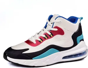 Men's High Top Sneakers Outdoor Comfortable Air Cushion Running Shoes Non-Slip Walking Trainers Fashion Basketball Sneakers