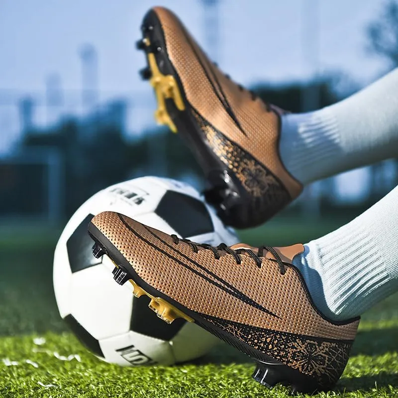 Men's Indoor Soccer Shoes Football Cleats Low-Tops Lace-Up Non-Slip Spikes Sports Athletic Futsal TF Turf Sneaker
