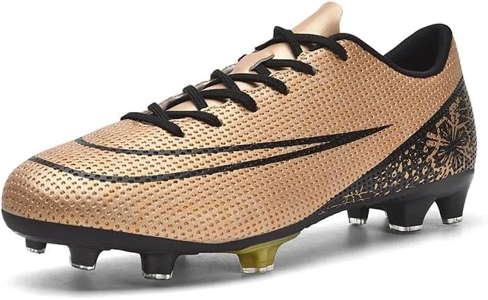 Men's Indoor Soccer Shoes Football Cleats Low-Tops Lace-Up Non-Slip Spikes Sports Athletic Futsal TF Turf Sneaker