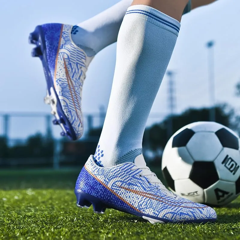 Men's Indoor Soccer Shoes Football Cleats Low-Tops Lace-Up Non-Slip Spikes Sports Athletic Futsal TF Turf Sneaker