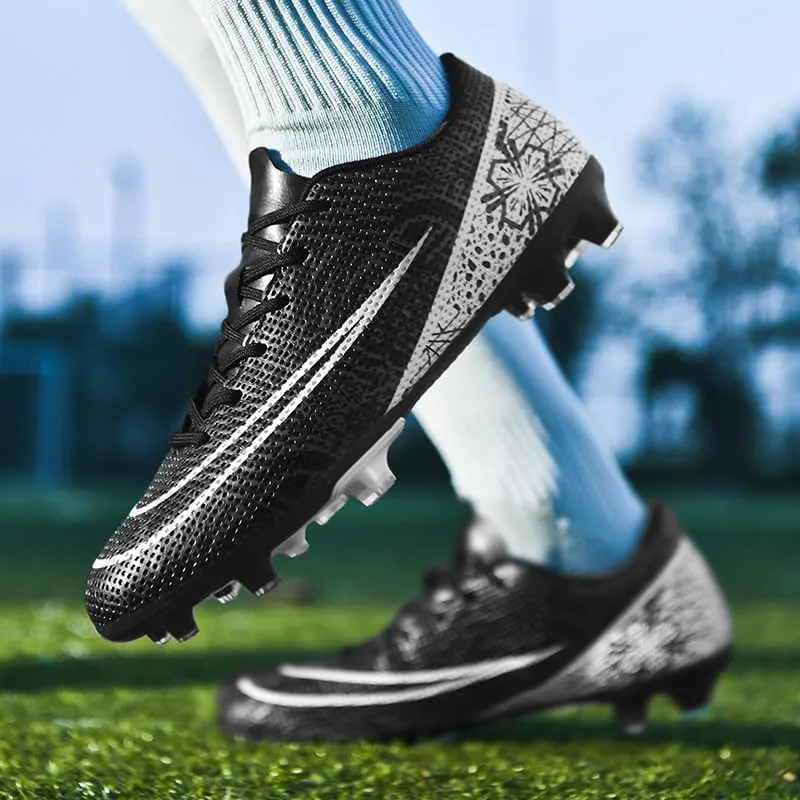 Men's Indoor Soccer Shoes Football Cleats Low-Tops Lace-Up Non-Slip Spikes Sports Athletic Futsal TF Turf Sneaker