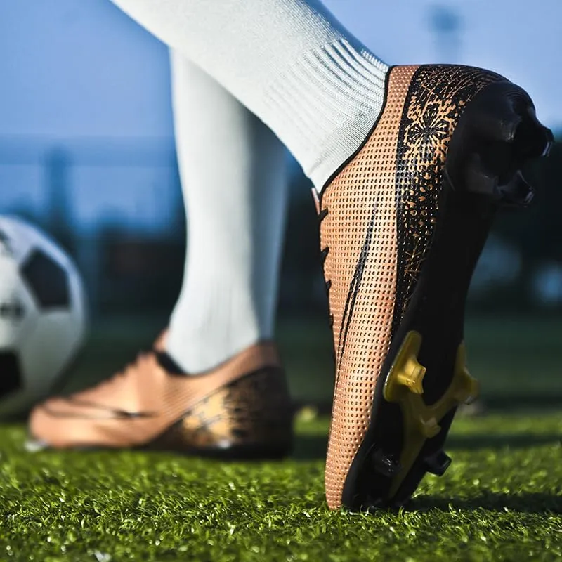 Men's Indoor Soccer Shoes Football Cleats Low-Tops Lace-Up Non-Slip Spikes Sports Athletic Futsal TF Turf Sneaker