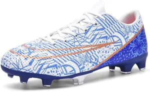 Men's Indoor Soccer Shoes Football Cleats Low-Tops Lace-Up Non-Slip Spikes Sports Athletic Futsal TF Turf Sneaker