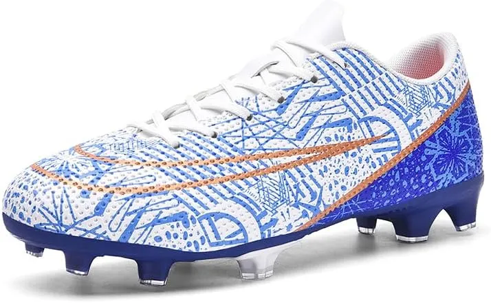 Men's Indoor Soccer Shoes Football Cleats Low-Tops Lace-Up Non-Slip Spikes Sports Athletic Futsal TF Turf Sneaker