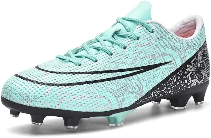 Men's Indoor Soccer Shoes Football Cleats Low-Tops Lace-Up Non-Slip Spikes Sports Athletic Futsal TF Turf Sneaker