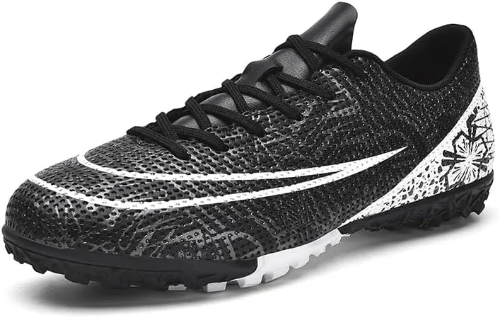 Men's Indoor Soccer Shoes Football Cleats Low-Tops Lace-Up Non-Slip Spikes Sports Athletic Futsal TF Turf Sneaker