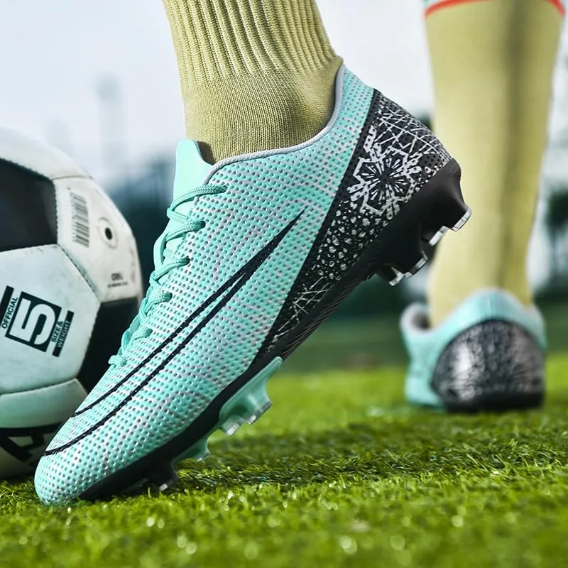 Men's Indoor Soccer Shoes Football Cleats Low-Tops Lace-Up Non-Slip Spikes Sports Athletic Futsal TF Turf Sneaker