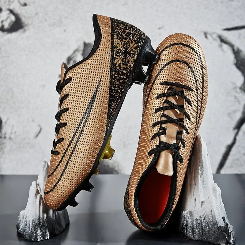 Men's Indoor Soccer Shoes Football Cleats Low-Tops Lace-Up Non-Slip Spikes Sports Athletic Futsal TF Turf Sneaker