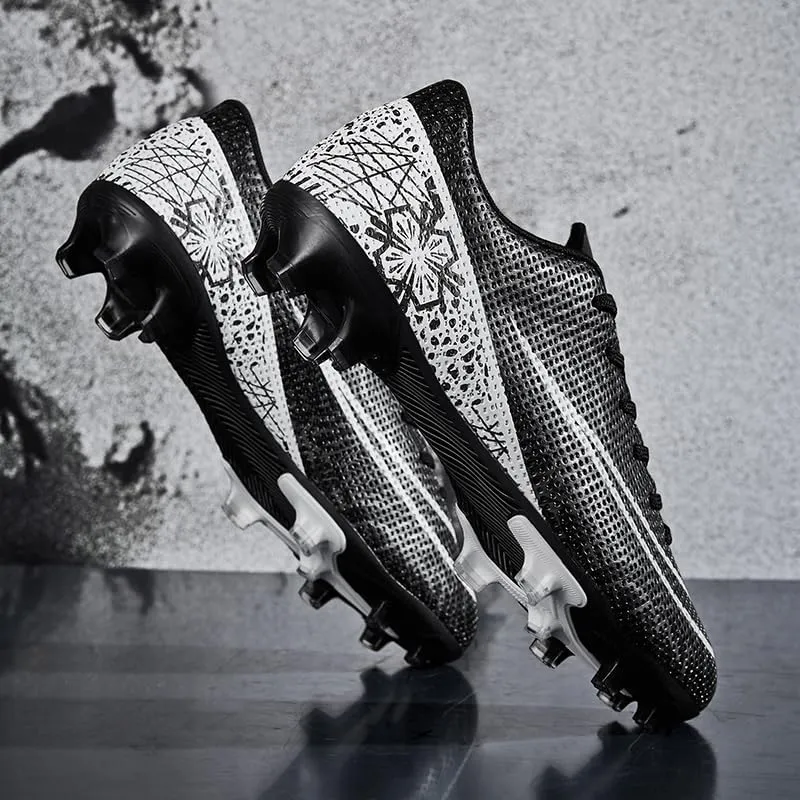 Men's Indoor Soccer Shoes Football Cleats Low-Tops Lace-Up Non-Slip Spikes Sports Athletic Futsal TF Turf Sneaker