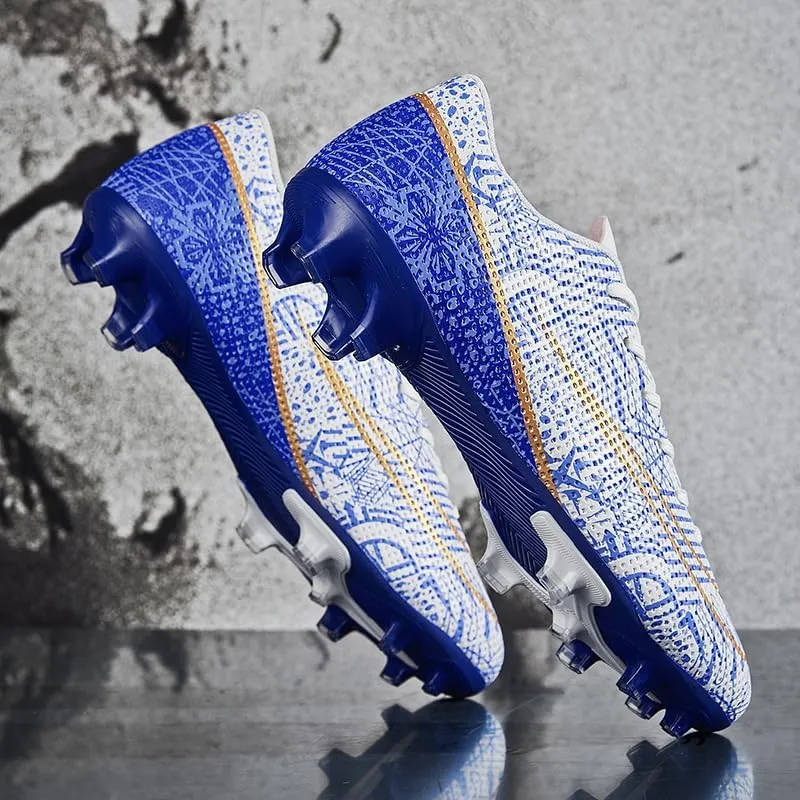 Men's Indoor Soccer Shoes Football Cleats Low-Tops Lace-Up Non-Slip Spikes Sports Athletic Futsal TF Turf Sneaker