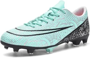 Men's Indoor Soccer Shoes Football Cleats Low-Tops Lace-Up Non-Slip Spikes Sports Athletic Futsal TF Turf Sneaker