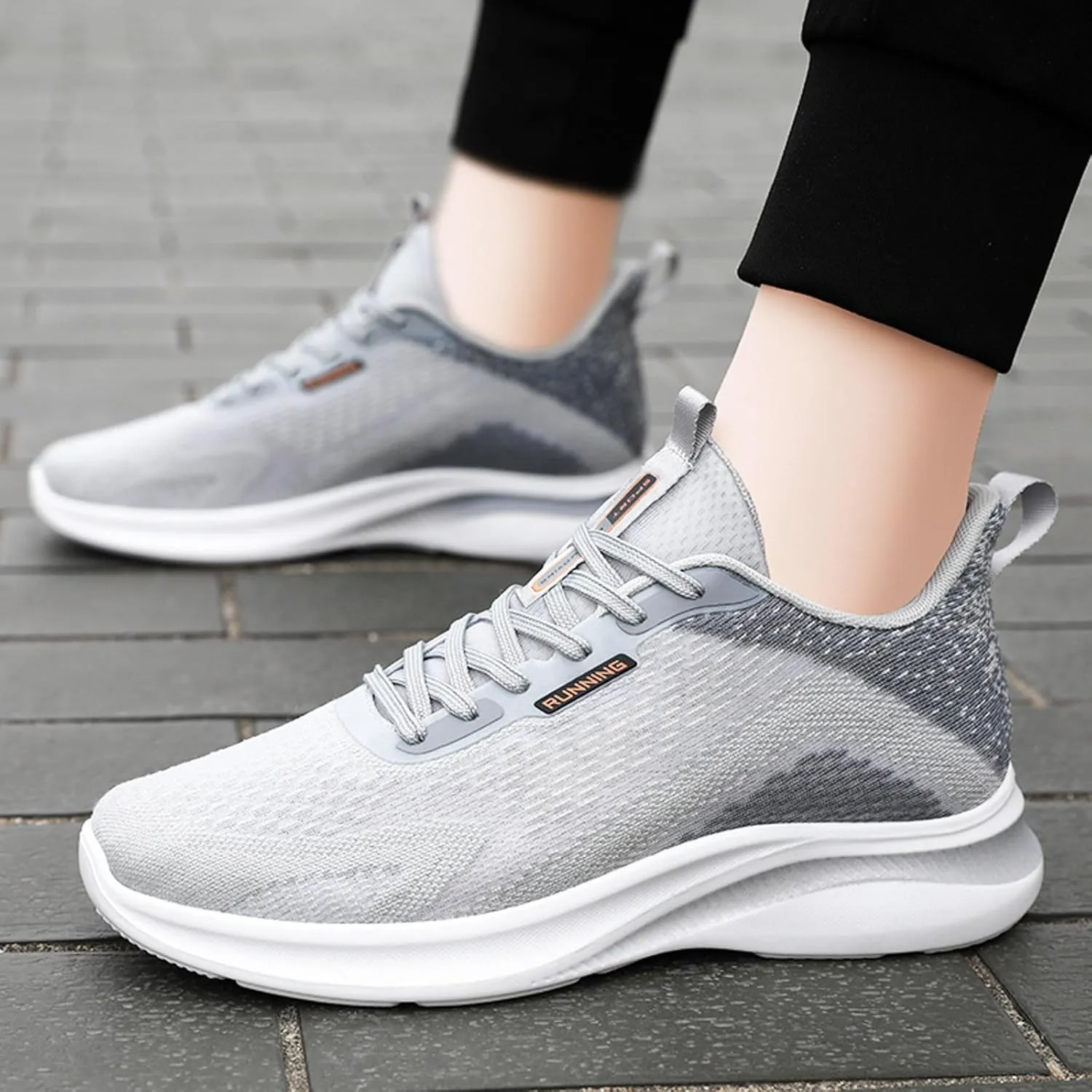 Mens Non Slip Walking Sneakers Spring and Summer Lightweight Breathable Mesh Arch Support Running Shoes Athletic Gym Lace Up FashionTennis Shoes for Men Fitness Sport