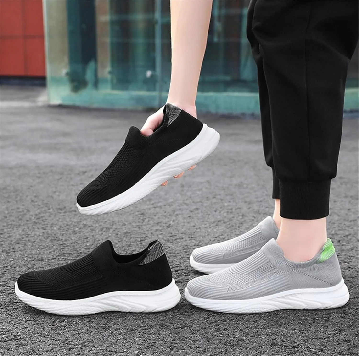 Men's Running Shoes Fashion Breathable Sneakers Mesh Soft Sole Casual Athletic Lightweight