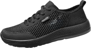Mens Running Shoes Slip On Lace Up Sneakers Walking Tennis Shoes Gym Athletic Sports Fashion Casual Breathable Mesh Shoe for Men Summer Outdoor Workout Gym with Soft Sole
