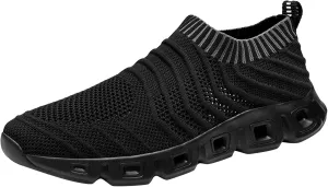 Men's Running Shoes Ultra Lightweight Breathable Slip on Cushion Walking Shoes Non Slip Athletic Fashion Sneakers Quick Drying Mesh Workout Casual Sports Sneakers for Daily Work Men
