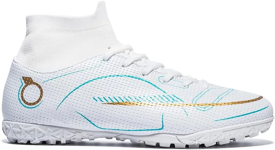 Mens Soccer Boots Professional High-Top Football Shoes Outdoor Indoor Comfortable Athletic Sneaker