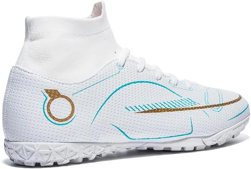 Mens Soccer Boots Professional High-Top Football Shoes Outdoor Indoor Comfortable Athletic Sneaker