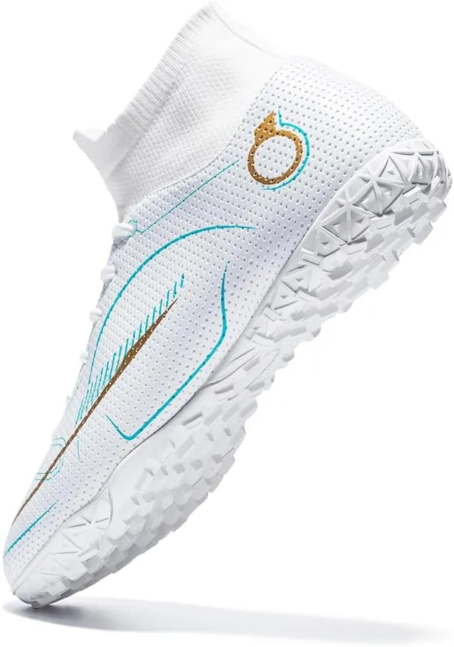 Mens Soccer Boots Professional High-Top Football Shoes Outdoor Indoor Comfortable Athletic Sneaker