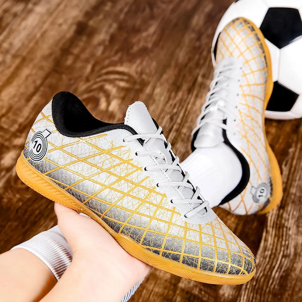 Men's Soccer Cleats Indoor Turf Lightweight Performance Training Soccer Shoes Soft Ground Athletic Football Boots Outdoor