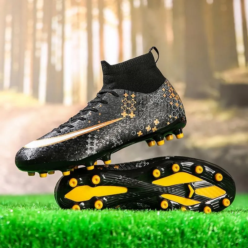 Men's Soccer Cleats Indoor Turf Lightweight Performance Training Soccer Shoes Soft Ground Athletic Football Boots Outdoor