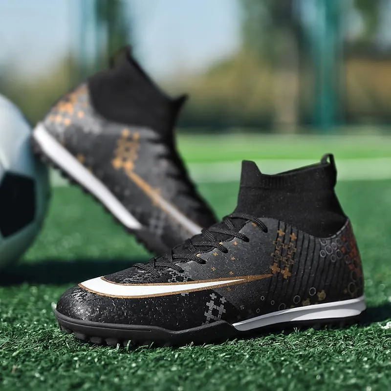 Men's Soccer Cleats Indoor Turf Lightweight Performance Training Soccer Shoes Soft Ground Athletic Football Boots Outdoor