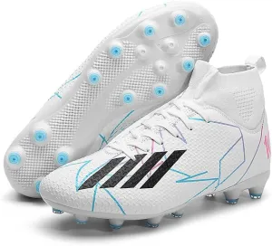 Men's Soccer Cleats Indoor Turf Lightweight Performance Training Soccer Shoes Soft Ground Athletic Football Boots Outdoor