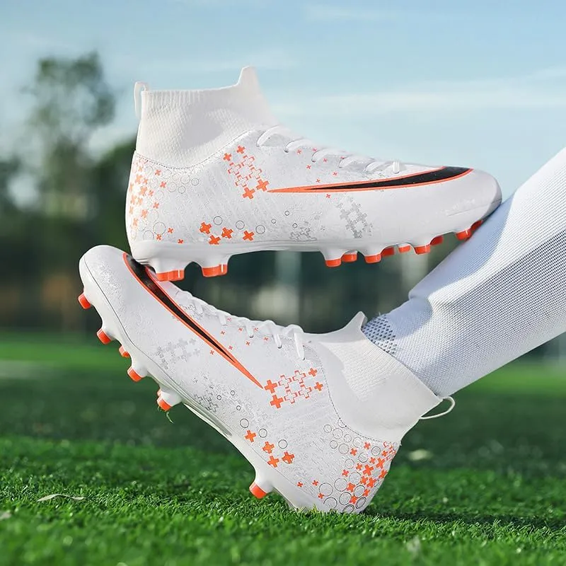 Men's Soccer Cleats Indoor Turf Lightweight Performance Training Soccer Shoes Soft Ground Athletic Football Boots Outdoor