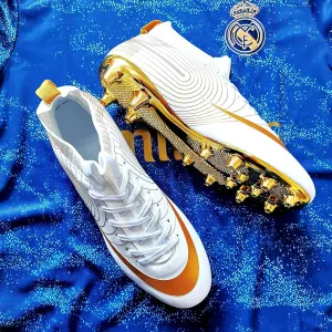 Men's Soccer Shoes High-Top Soccer Cleats Outdoor Breathable Athletic Professional Spikes Youth Boys Football Shoes Unisex