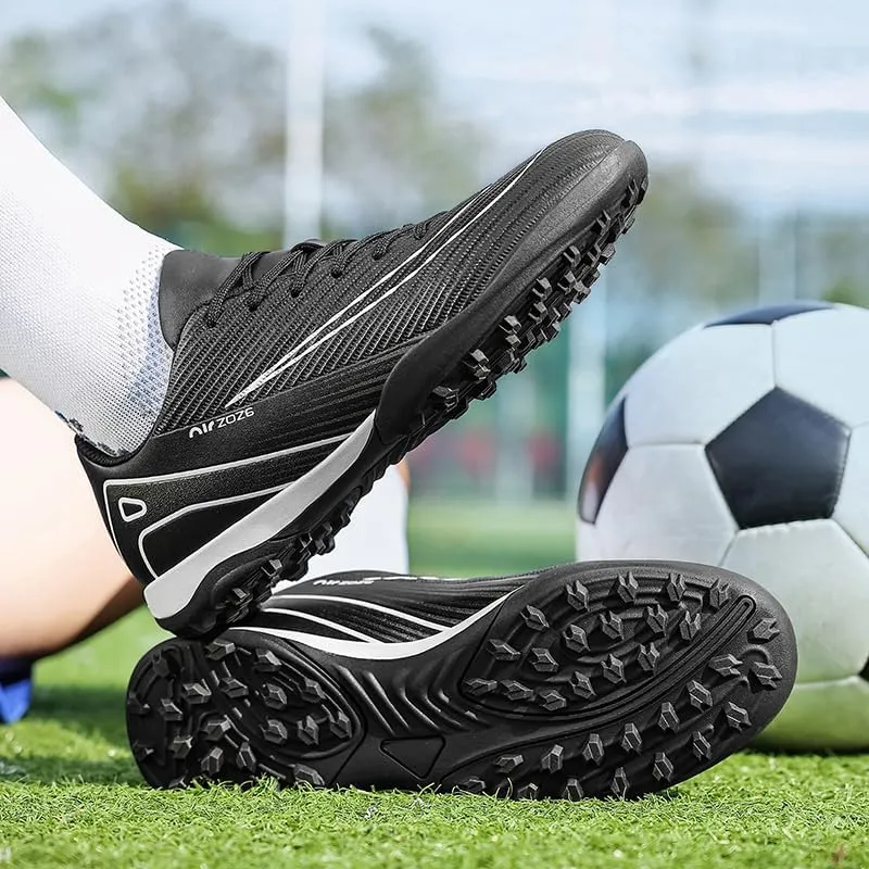 Mens Soccer Shoes Low-Tops Lace-Up Non-Slip Spikes Indoor Football Futsal Professional Training Turf Outdoor Indoor Football Boots