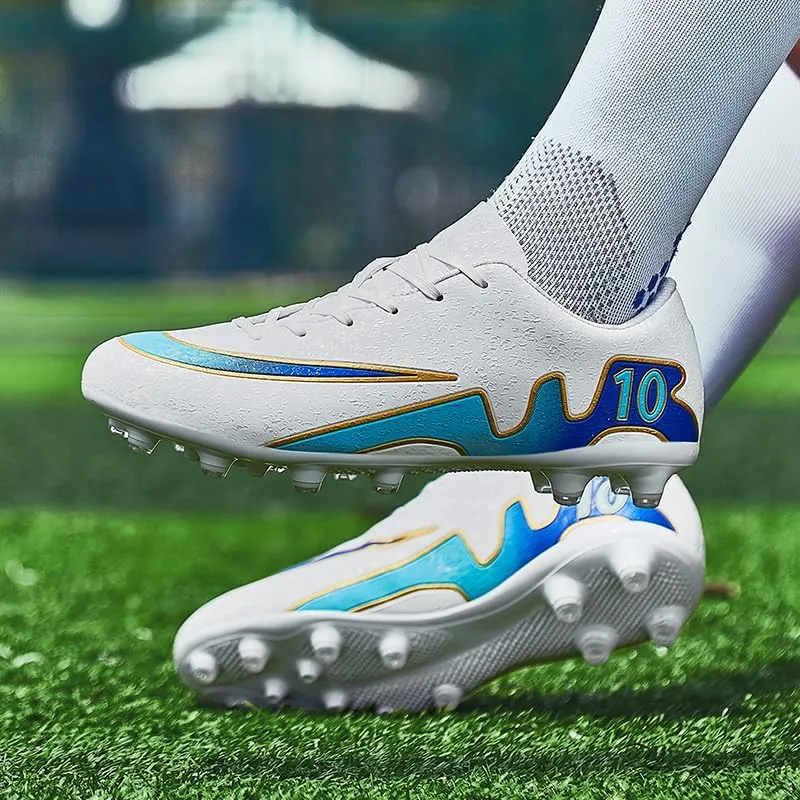 Mens Soccer Shoes Low-Tops Lace-Up Non-Slip Spikes Indoor Football Futsal Professional Training Turf Outdoor Indoor Football Boots