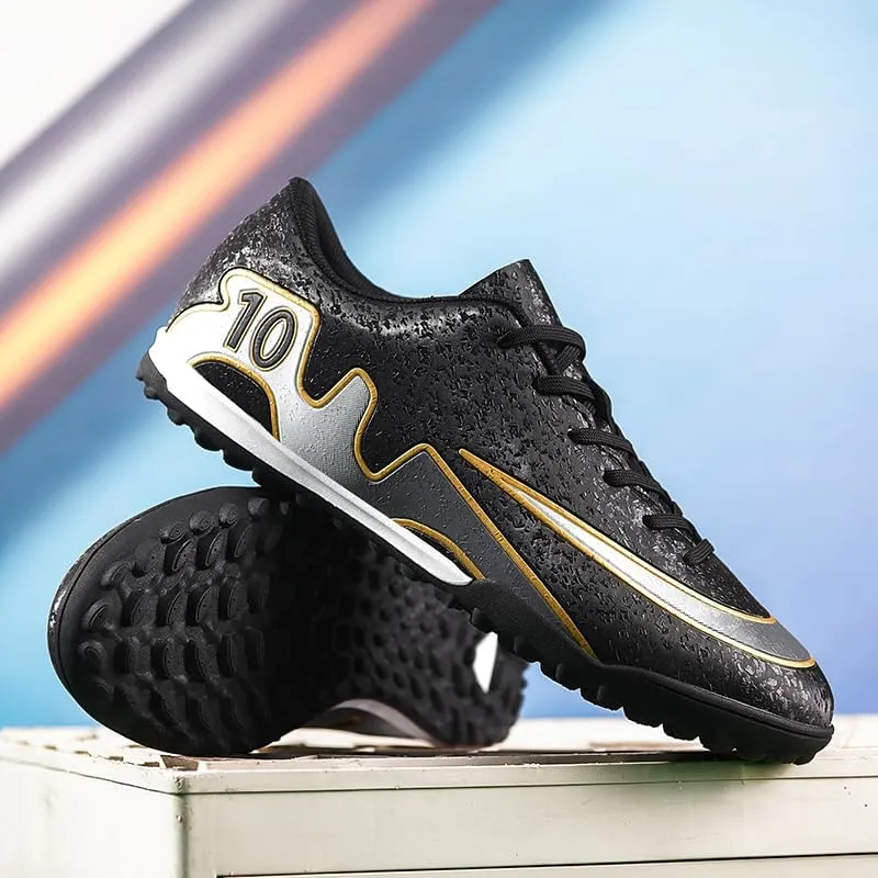 Mens Soccer Shoes Low-Tops Lace-Up Non-Slip Spikes Indoor Football Futsal Professional Training Turf Outdoor Indoor Football Boots