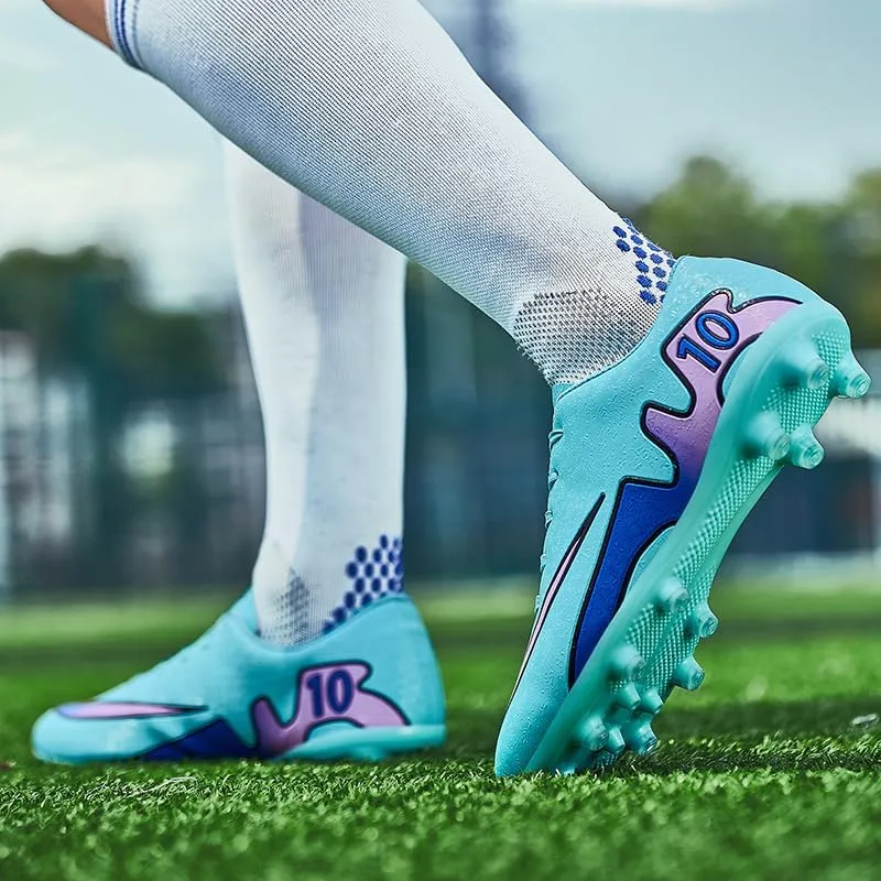 Mens Soccer Shoes Low-Tops Lace-Up Non-Slip Spikes Indoor Football Futsal Professional Training Turf Outdoor Indoor Football Boots