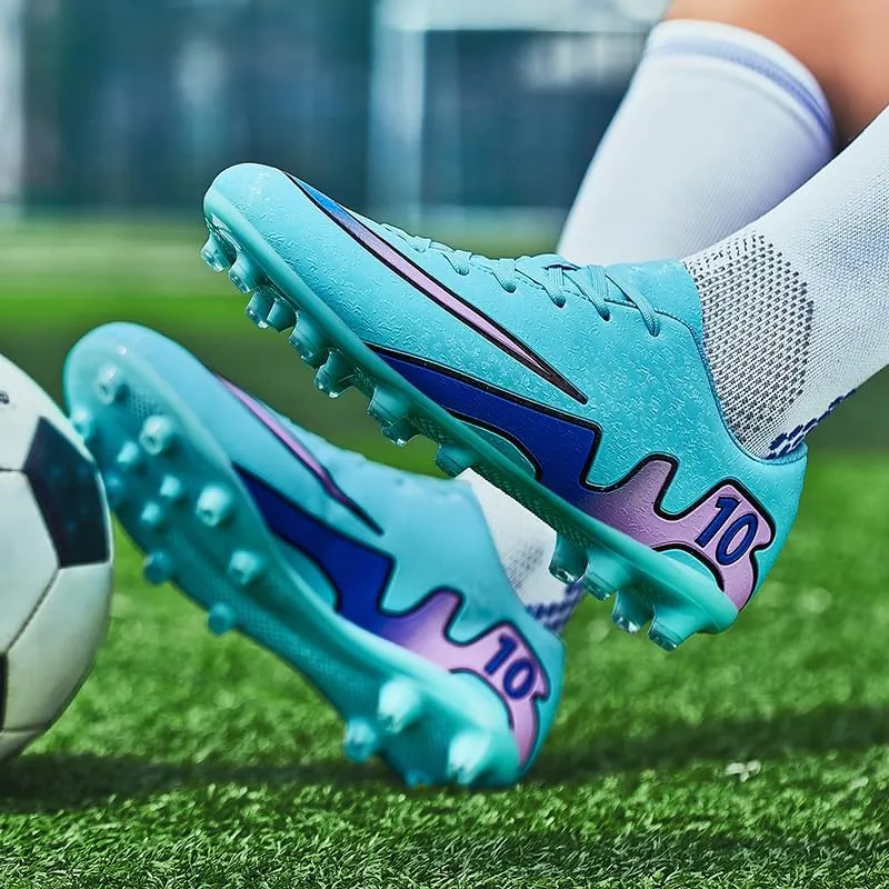 Mens Soccer Shoes Low-Tops Lace-Up Non-Slip Spikes Indoor Football Futsal Professional Training Turf Outdoor Indoor Football Boots